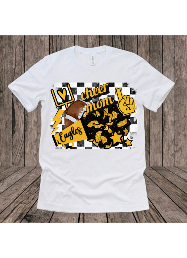 Checkered Cheer Mom Tee