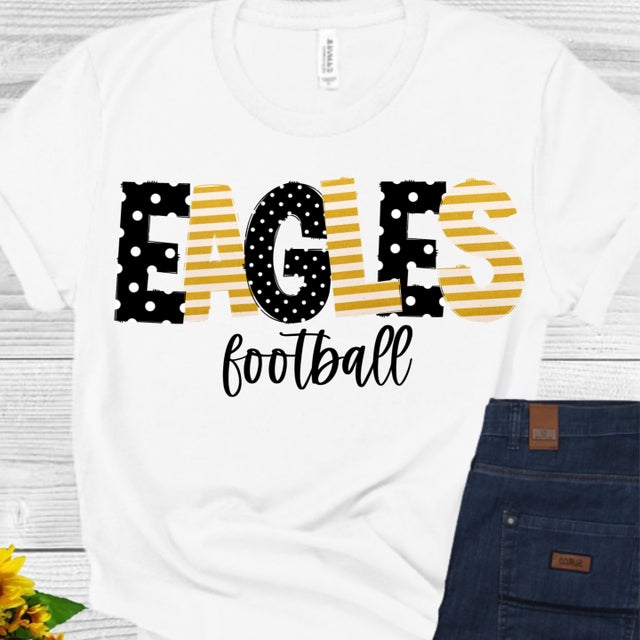 Dri-Fit Or Poly/Cotton Blend Stripes N Dots Eagles Tee