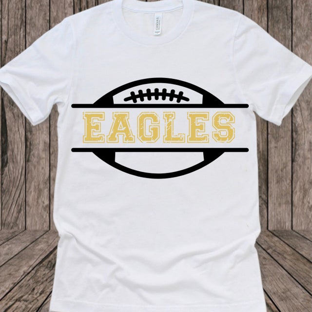 Dri-Fit Or Poly/Cotton Tee Eagles Split Football Tee