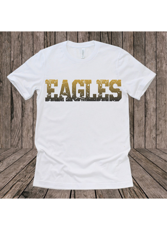 Gold N Black Fade Eagles Tee